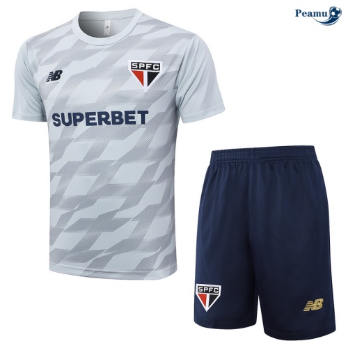 Sconto Kit Maglia Formazione Sao Paulo + Pantaloncini grigio claro 2024-2025