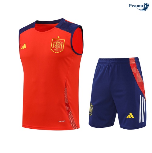 Saldi Kit Maglia Formazione Spagna Canotta + Pantaloncini rosso 2024-2025