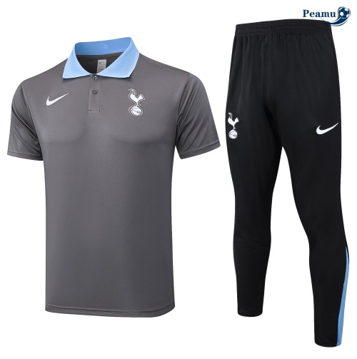 Grossista Kit Maglia Formazione Tottenham Hotspur Polo + Pantaloni grigio scuro 2024-2025