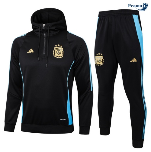 Nuove Tuta Calcio - Felpa con cappuccio Argentina nero 2024-2025