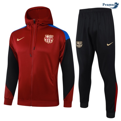 Promozionale Tuta Calcio - Felpa con cappuccio Barcellona rosso granate 2024-2025