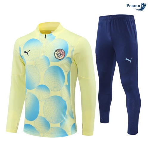 Vendita Tuta Calcio Manchester City giallo chiaro 2024-2025