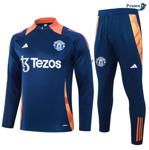 Acquista Tuta Calcio Manchester United blu marino 2024-2025