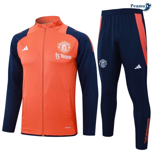 Sconto Tuta Calcio giacca Manchester United colore arancione 2024-2025