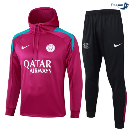 Promozionale Tuta Calcio - Felpa con cappuccio PSG rosso 2024-2025