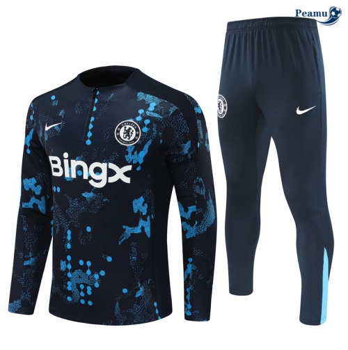 Saldi Tuta Calcio giacca Bambino Chelsea blu marino 2024-2025