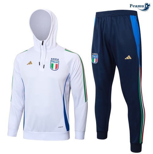 Vendita Tuta Calcio - Felpa con cappuccio Bambino Italia bianco 2024-2025