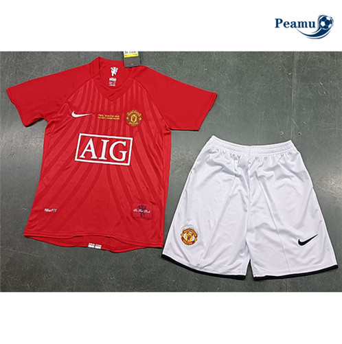 Vendita Classico Maglie Calcio Manchester United Bambino Prima 2007-08