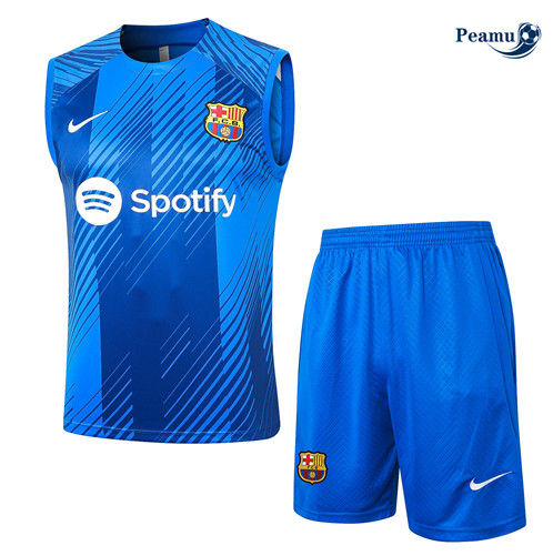 Promozionale Maglia Calcio Barcellona Canotta + Pantaloncini Blu 2024-2025