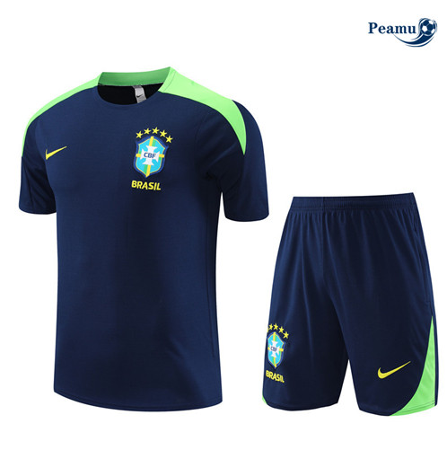 Grossista Maglia Calcio Brasile + Pantaloncini Blu reale 2024-2025-2024-2025