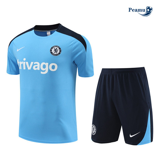 Collezione Maglia Calcio Chelsea Bambino + Pantaloncini azzurro 2024-2025-2024-2025