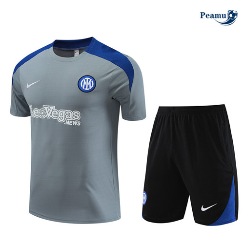 Creare Maglia Calcio Inter Milan Bambino + Pantaloncini grigio 2024-2025-2024-2025