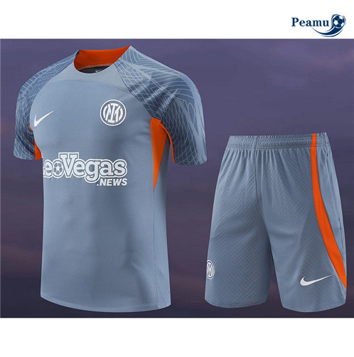 Vendere Maglia Calcio Inter Milan + Pantaloncini grigio 2024-2025