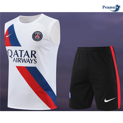 Nuovo Maglia Calcio Paris PSG Canotta + Pantaloncini Bianco 2024-2025