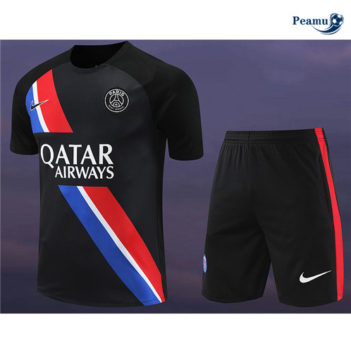 Vendita Maglia Calcio Paris PSG + Pantaloncini Nero 2024-2025