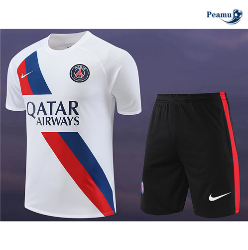 Saldi Maglia Calcio Paris PSG + Pantaloncini Bianco 2024-2025