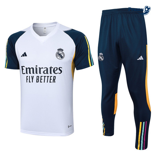 Creare Maglia Calcio Real Madrid Polo + Pantaloncini Bianco 2024-2025