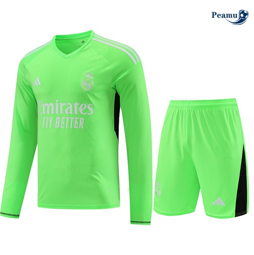 Nuove Maglia Calcio Real Madrid goalkeeper Manica lunga + Pantaloncini verde 2024-2025