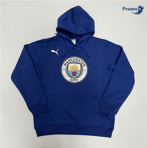 Acquistare Giacca con cappuccio Manchester City Blu 2024-2025