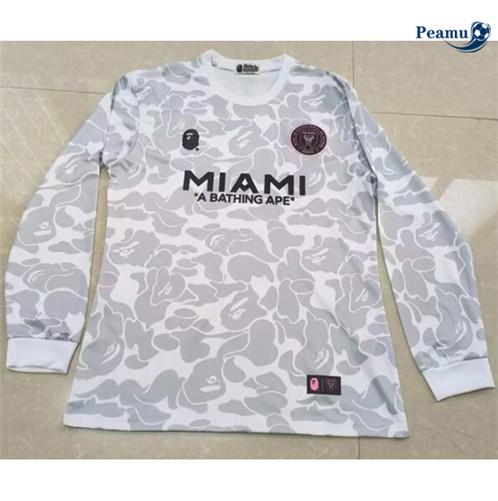 Sconto Maglia Calcio Inter Miami Manica lunga grigio 2023-2024