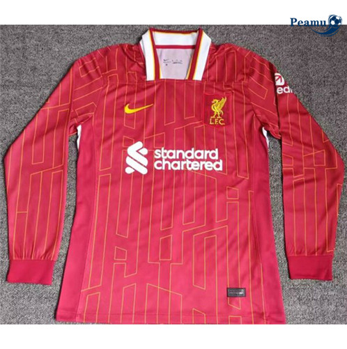 Collezione Maglia Calcio Liverpool Rosso Manica lunga 2024-2025