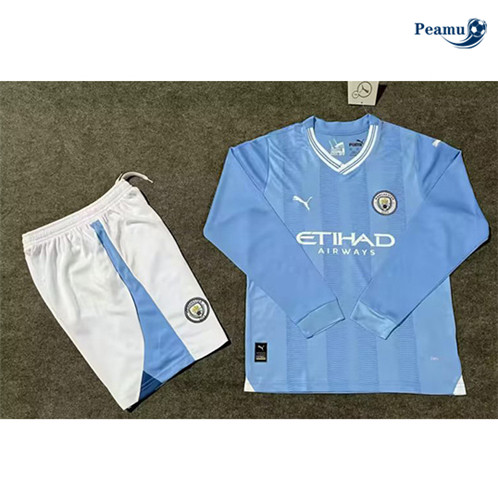 Fornire Maglia Calcio Manchester City Bambino Prima Manica lunga 2023-2024
