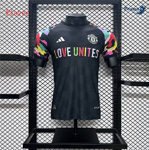 Creare Maglia Calcio Player Manchester United pre-match Formazione Nero 2023-2024