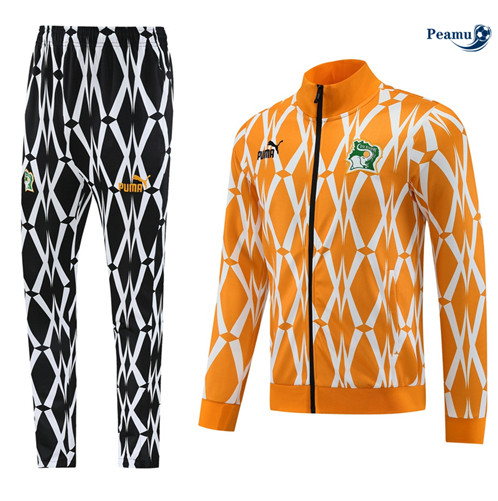 Creare Tuta Calcio giacca Cote d'Ivoire colore arancione 2024-2025