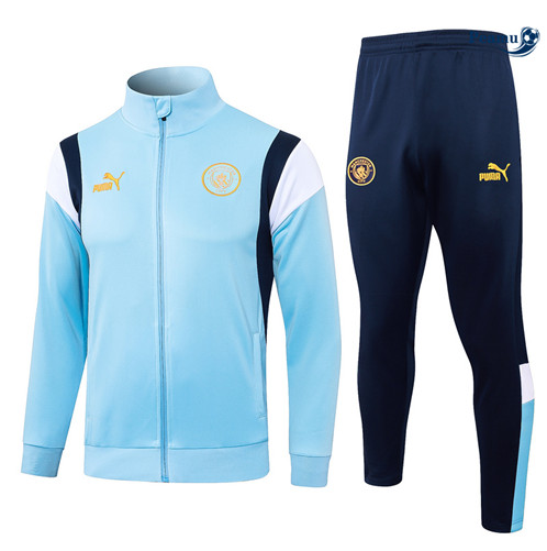Collezione Tuta Calcio giacca Manchester City azzurro 2024-2025