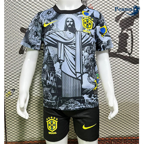 Nuove Maglia Calcio Brasile Bambino Nera 2024-2025