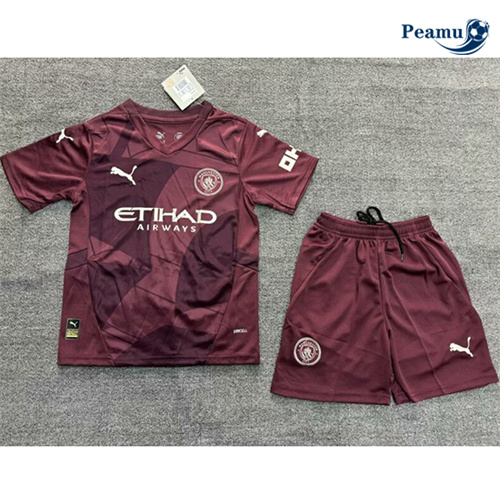Grossista Maglia Calcio Manchester City Bambino Bordeaux 2024-2025