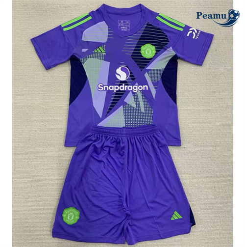 Collezione Maglia Calcio Manchester United Bambino Portiere Viola 2024-2025