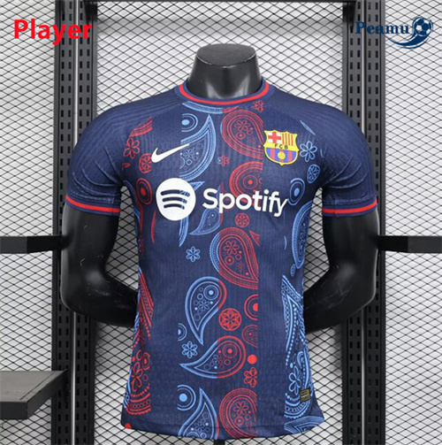 Nuove Maglia Calcio Player Barcellona Training Blu 2024-2025