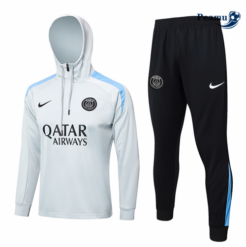 Saldi Tuta Calcio - Felpa con cappuccio PSG grigio chiaro 2024-2025