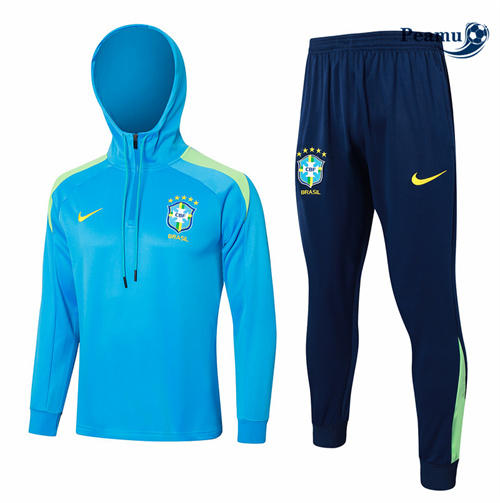 Nuove Tuta Calcio - Felpa con cappuccio Brasile cielo blu 2024-2025