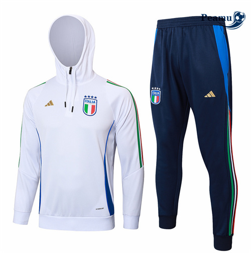 Creare Tuta Calcio - Felpa con cappuccio Italia Bianco 2024-2025