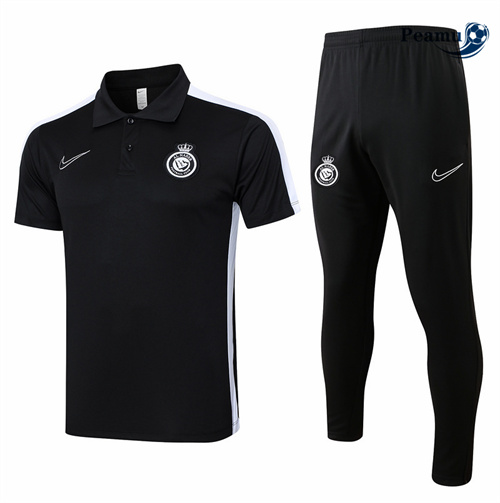 Fornire Kit Maglia Formazione Al-Nassr Polo + Pantaloncini Nera 2024-2025