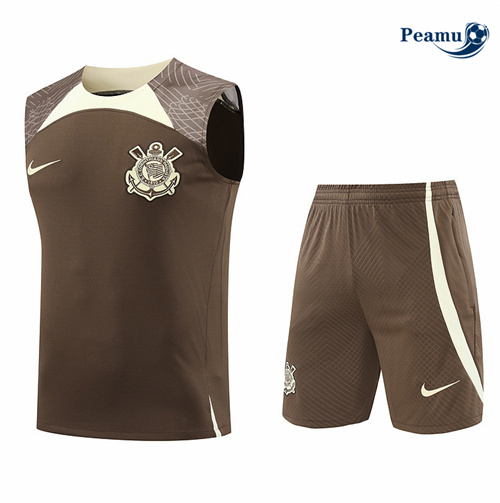 Sconto Kit Maglia Formazione Corinthians Canotta + Pantaloncini Brun 2024-2025