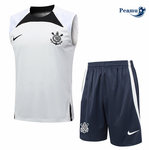 Creare Kit Maglia Formazione Corinthians Canotta + Pantaloncini grigio chiaro 2024-2025