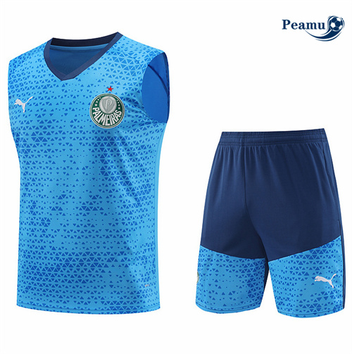 Acquista Kit Maglia Formazione Palmeiras Canotta + Pantaloncini Blu 2024-2025