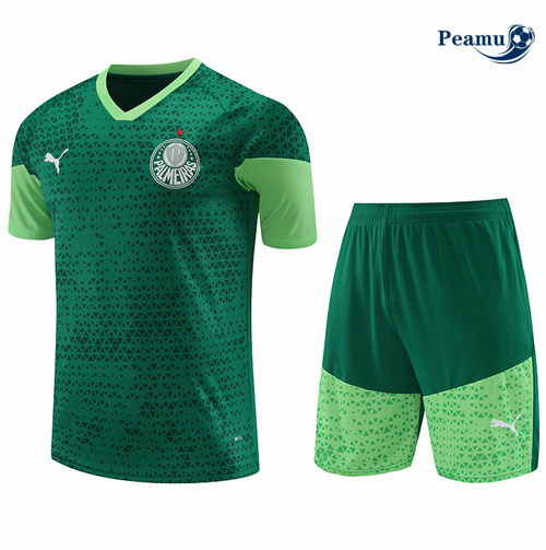 Saldi Kit Maglia Formazione Palmeiras + Pantaloncini verde 2024-2025