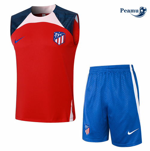 Fornire Kit Maglia Formazione Atletico Madrid Canotta + Pantaloncini Rosso 2024-2025