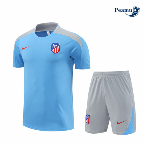 Acquista Kit Maglia Formazione Atletico Madrid + Pantaloncini Blu 2024-2025