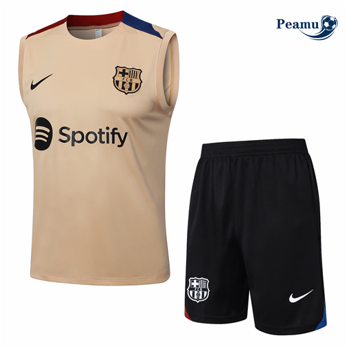Promozionale Kit Maglia Formazione Barcellona Canotta + Pantaloncini giallo 2024-2025