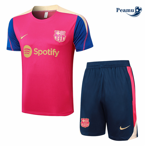 Sconto Kit Maglia Formazione Barcellona + Pantaloncini Rosa 2024-2025