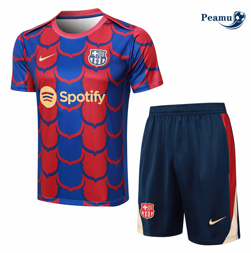 Creare Kit Maglia Formazione Barcellona + Pantaloncini Rosso 2024-2025