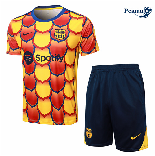 Shopping Kit Maglia Formazione Barcellona + Pantaloncini giallo 2024-2025