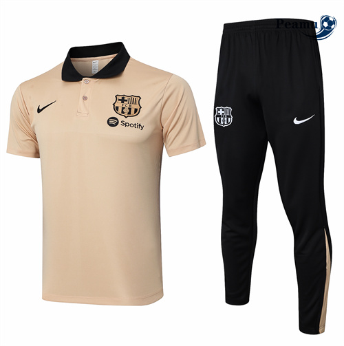 Vendere Kit Maglia Formazione Barcellona Polo + Pantaloncini giallo 2024-2025