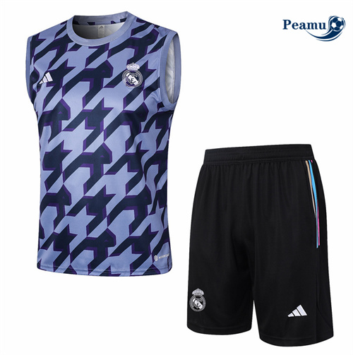 Acquista Kit Maglia Formazione Real Madrid Canotta + Pantaloncini grigio 2024-2025