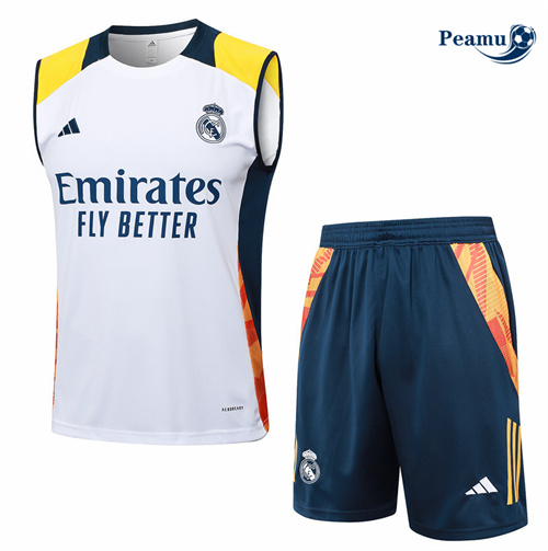 Saldi Kit Maglia Formazione Real Madrid Canotta + Pantaloncini Bianco 2024-2025